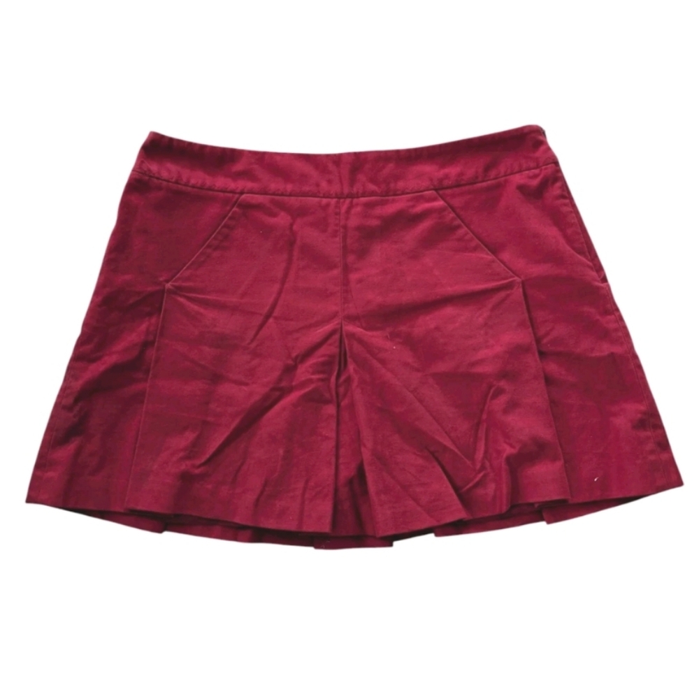 Elevenses Anthropologie Red Faux Suede 10 (Fits 33In) Zip Mini * Flaw